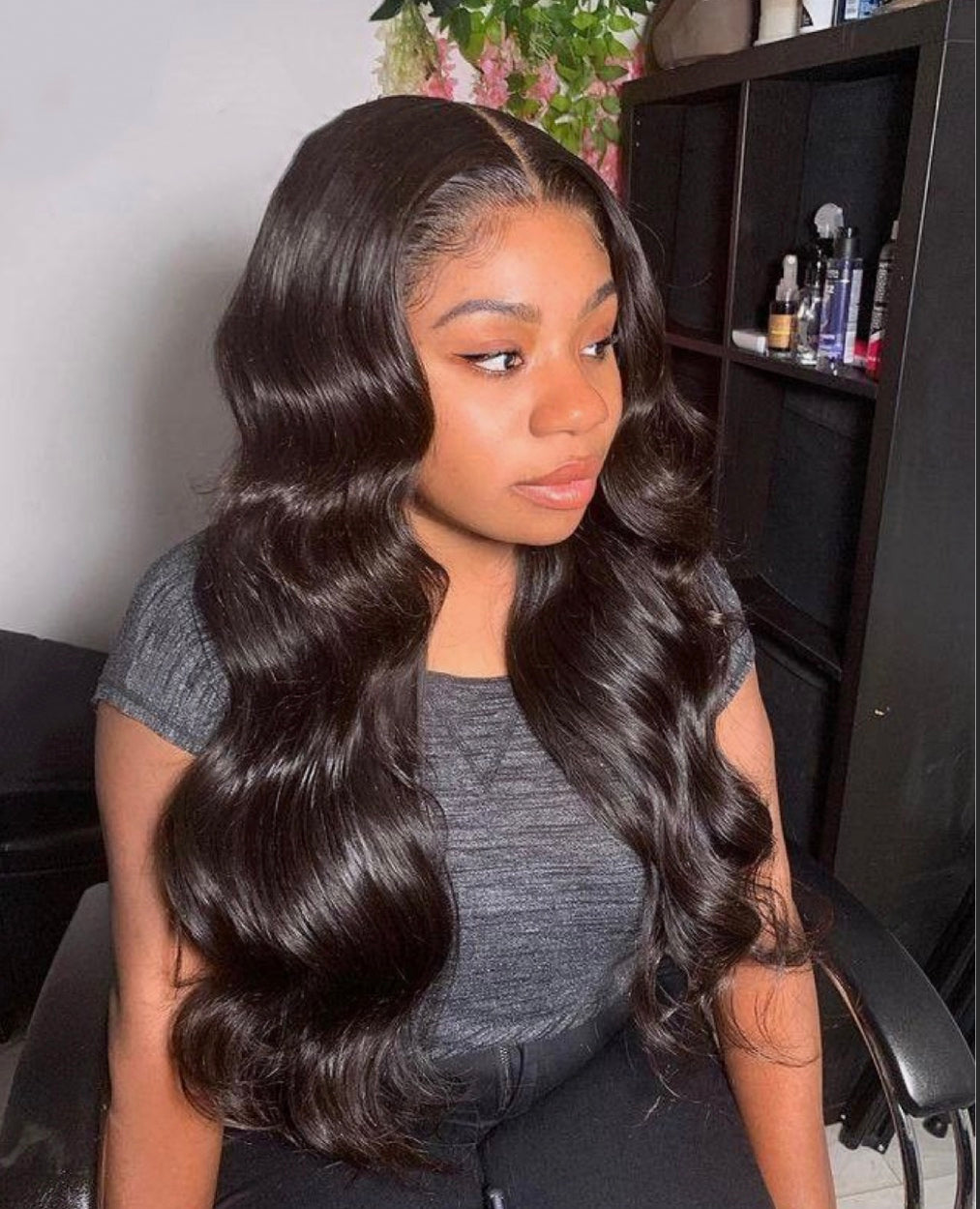 Z Beauti - brown body wave frontal wig install-middle part